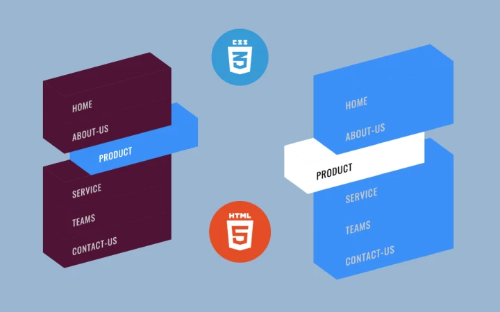 CSS: Isometric Menu Hover Effects @devhubspot Html CSS 3D Menu