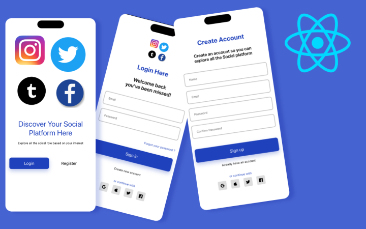 React Native Auth Screen Login | Register - DevhubSpot